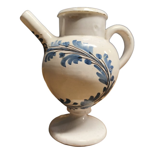 Early 19th Century Ceramic Pharmacy Storage Container with Beaked Spout For Sale