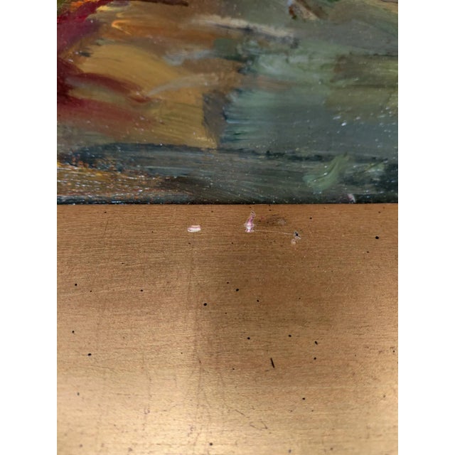 Late 20th Century Framed Signed Vera Oxley Waterlilies Oil on Canvas For Sale - Image 9 of 12