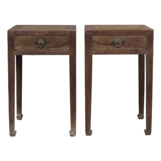Elm Side Tables, 1890s, Set of 2 For Sale