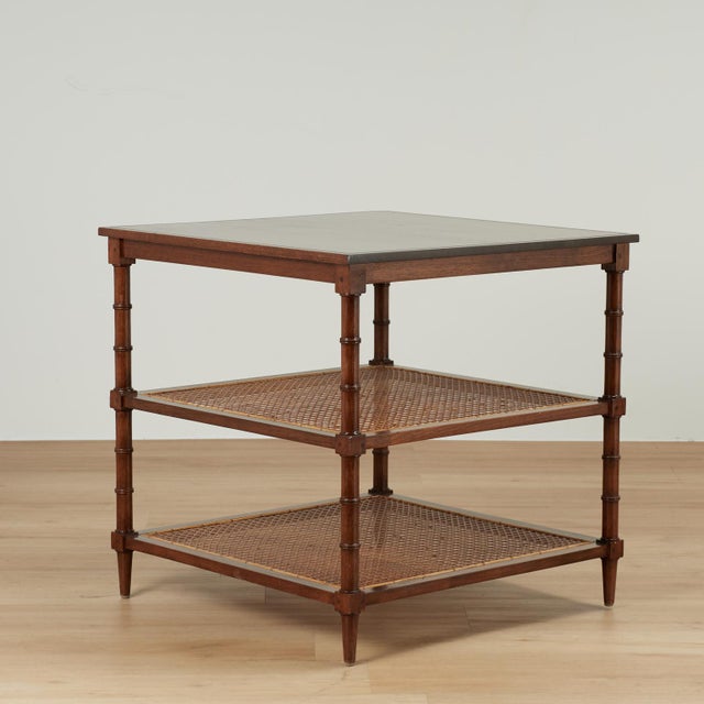 Pair of Vintage British Colonial Style Three Tiered Stands For Sale - Image 12 of 15
