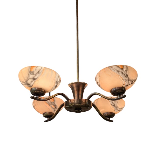 4-Arm Pendant Light by Paavo Tynell for Oy Taito, 1940s For Sale - Image 13 of 18
