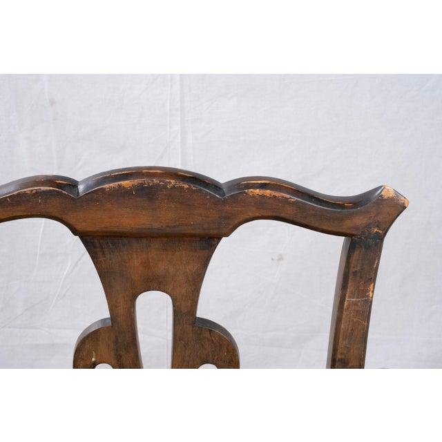 Antique Country Chippendale Rush Seat Armchair For Sale - Image 10 of 10