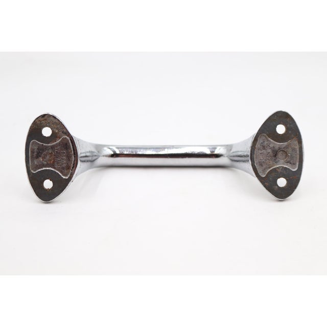 Vintage 6 In. Chrome Plated Brass Drawer Cabinet Pull For Sale - Image 4 of 6