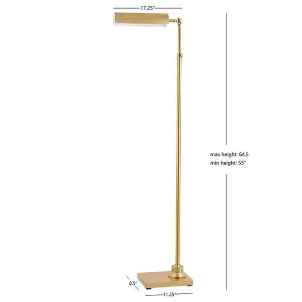 Contemporary Renla Pharmacy Floor Lamp in Brass For Sale - Image 3 of 6