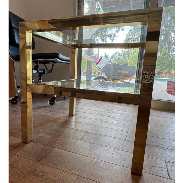 Modern Brass Nightstand Vintage 1970's For Sale In West Palm - Image 6 of 10