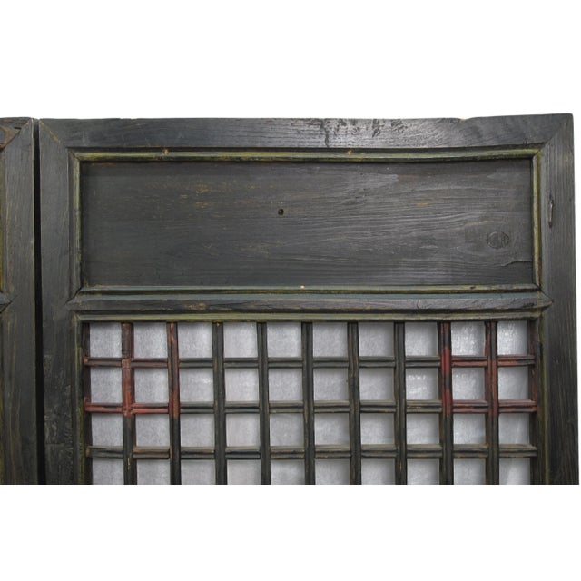 Pair of Vintage Chinese Latticed Screen Panel 4 For Sale - Image 4 of 7