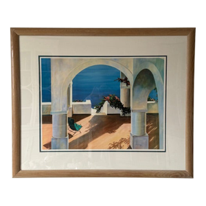 Late 20th Century Coastal Seriograph Painting