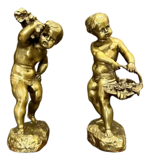Late 19th Century Bronze Sculptures/Bookends By Emile Laporte - A Pair