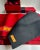 Red Late 20th C. Boxed Set of 4 Walai Crimson & Orange Stripe Silk Placemats & Napkins For Sale - Image 8 of 18