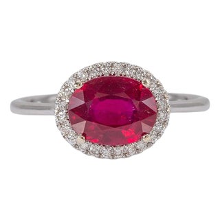 2.8Ct Madagascar Ruby Ring With Natural Diamond Accents: Solid 14k Gold, Size 6.75 For Sale