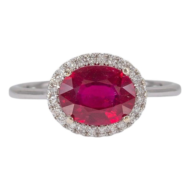 2.8Ct Madagascar Ruby Ring With Natural Diamond Accents: Solid 14k Gold, Size 6.75 For Sale