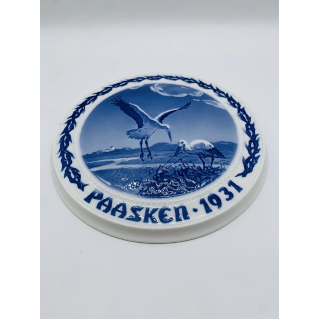 Easter Plate with Stork Motif by Bing Grondahl, 1931 For Sale - Image 3 of 5