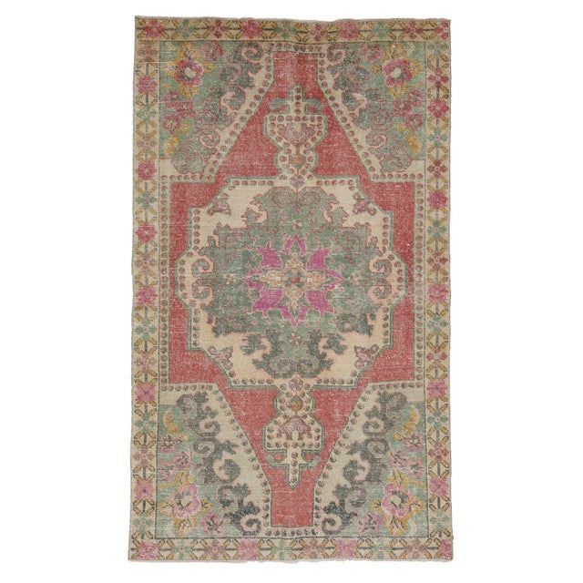Textile Vintage Turkish Rug-3′11″ × 6′9″ For Sale - Image 7 of 7
