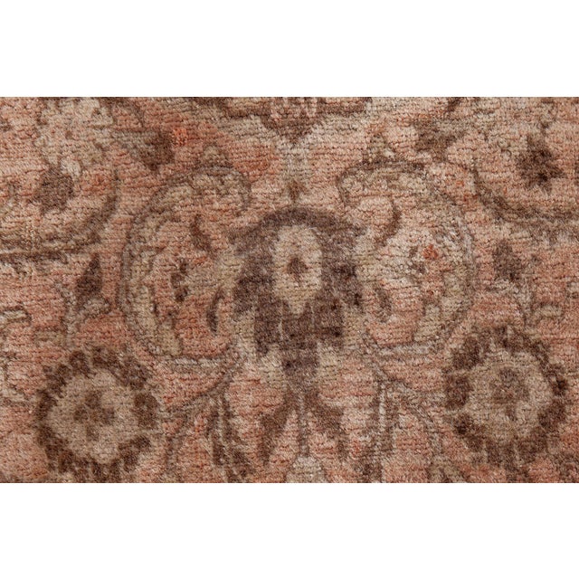 Vintage Persian Tabriz Brown Handmade Wool Rug For Sale - Image 4 of 11