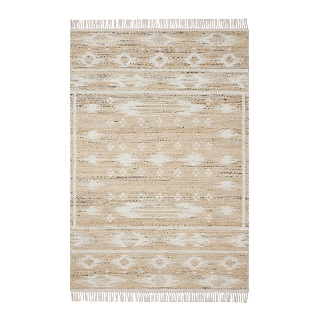 Angela Rose x Loloi Rivers Natural / Ivory 18" x 18" Sample Rug For Sale