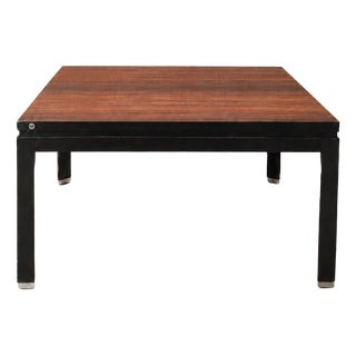 Vintage Square Coffee Table in Wood and Metal by MIM Roma, Italy, 1960s For Sale
