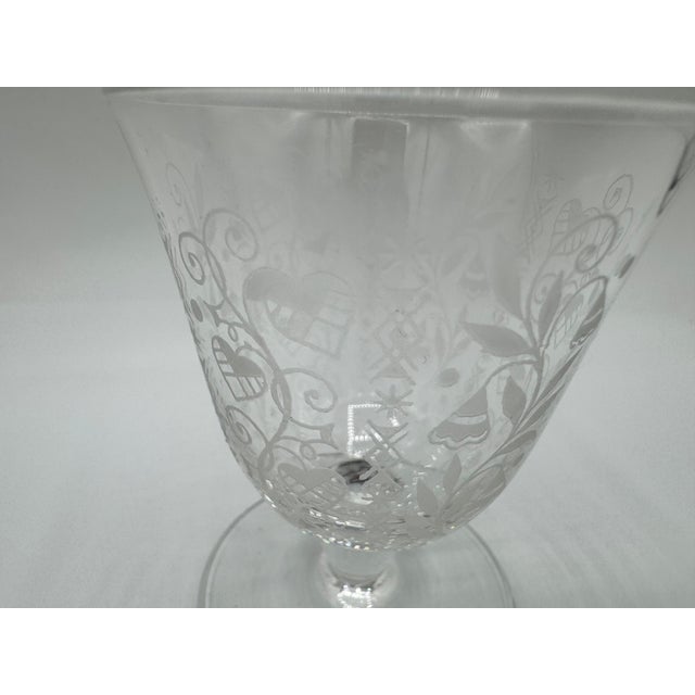 White Wine Glasses with Argentina Pattern from Baccarat, 1940, Set of 5 For Sale - Image 9 of 18