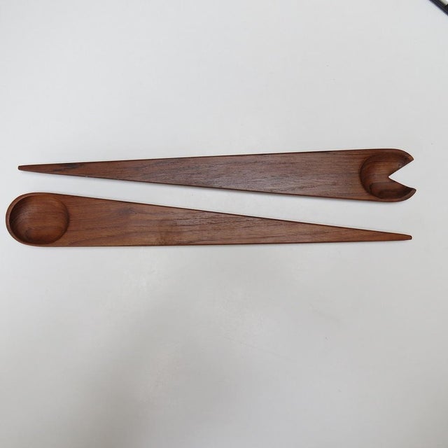 Mid-Century Teak Salad Servers from Galatix England, 1960s, Set of 2 For Sale - Image 12 of 12