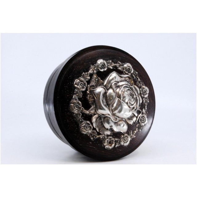 Rosewood Jewelry Box with Silver Applications For Sale - Image 10 of 10