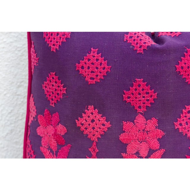 Rumi Embroidered Floral Pillow For Sale - Image 4 of 8