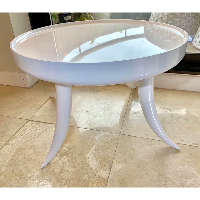 Contemporary Jonathan Adler Lacquer Tusk White Coffee