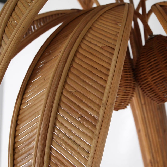 Palm Tree Floor Lamp in Rattan For Sale - Image 10 of 18