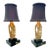 1930s American Art Deco Brass Wood Boudoir Lamps Silk Shades - a Pair For Sale