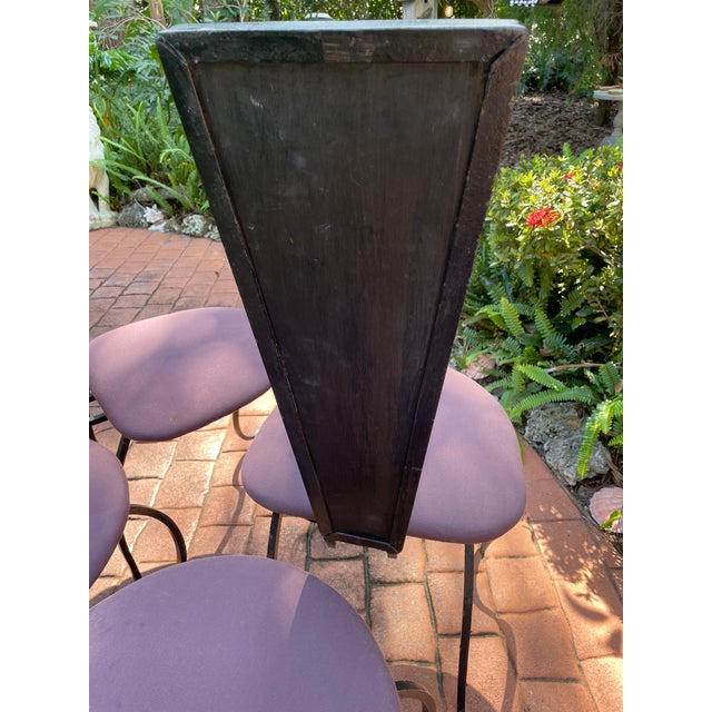 Six 1960’s Brutalist High Back Dining Room, Chairs W/ Tile Inlai For Sale In Miami - Image 6 of 9