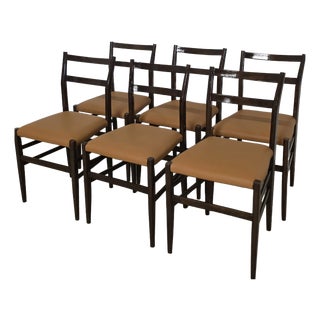 Vintage Lightweight Chairs by Gio Ponti for Cassina, 1950s, Set of 6 For Sale