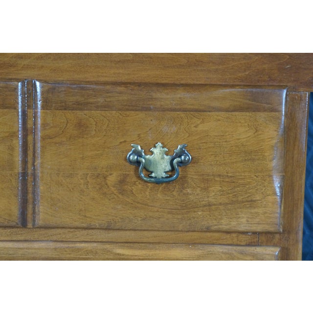 Vintage Early American Colonial Style Solid Maple Country Kneehole Desk 44" For Sale - Image 10 of 18