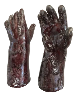 Purple Porcelain Hand Models - Pair