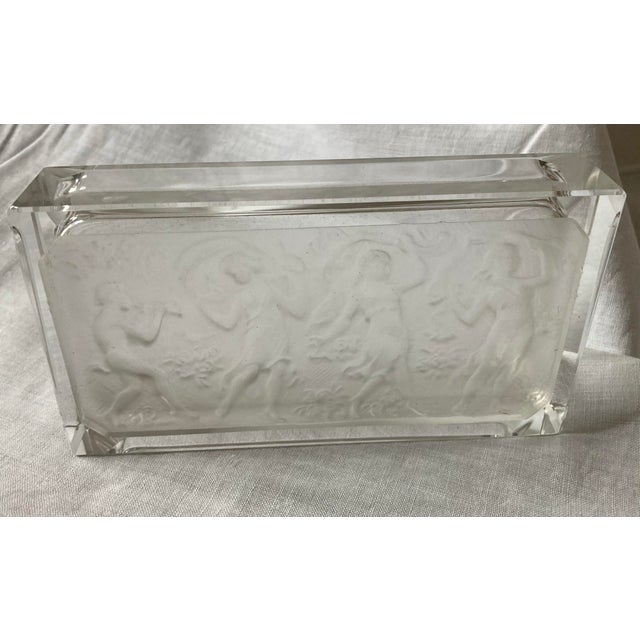 Transparent Art Deco Heinrich Hoffmann Bohemian Crystal Box/Ashtray - Faun & Dancing Nymphs For Sale - Image 8 of 10