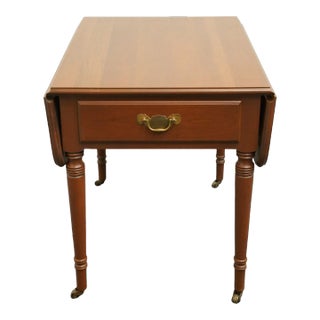 Statton Trutype Solid Cherry Traditional Style 33" Accent Pembroke / Drop-Leaf End Table For Sale