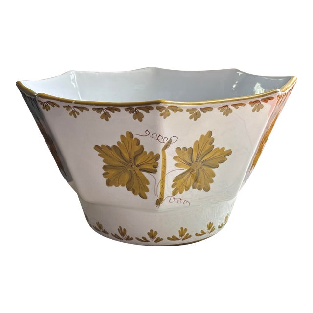 Italian Scalloped Grape Leaf Bowl For Sale