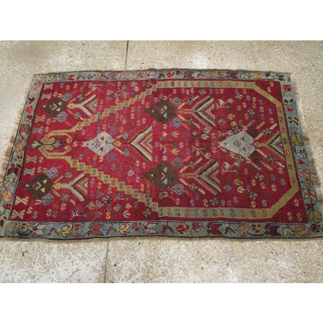 Early 20th Century Galerie Shabab Collection Early 20th Century Turkish Ghourdes Throw Rug For Sale - Image 5 of 9