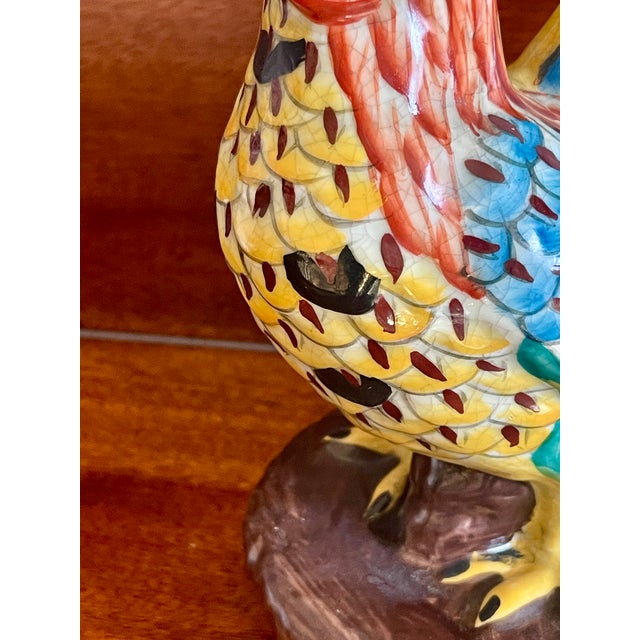 Chinoiserie Polychrome Rooster For Sale - Image 10 of 11