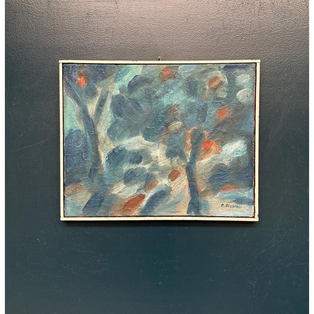 Bengt Delefors, Blue Composition, 1950s, Oil on Canvas, Framed For Sale - Image 17 of 18