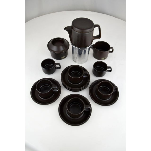 Mid-Century Ceramic Espresso Set from Ceramica Franco Pozzi, Set of 9 For Sale - Image 4 of 12
