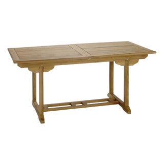 Early 20th Century New Teak Rectangular Foldable Dining Table, Indoor and Outdoor For Sale