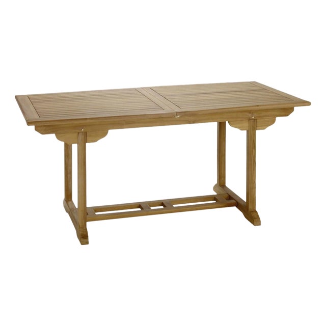 Early 20th Century New Teak Rectangular Foldable Dining Table, Indoor and Outdoor For Sale