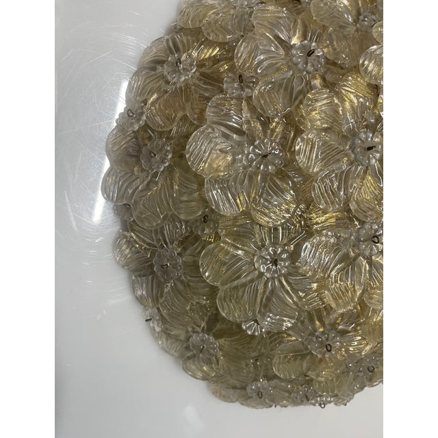 Murano Glass Flower Flushmounts from Seguso, 1960s, Set of 2 For Sale - Image 7 of 13