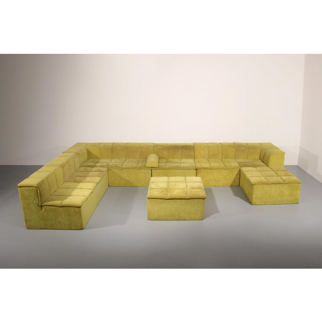 Modular Sofa in Lime Velvet, 1970s, Set of 9 For Sale - Image 6 of 12