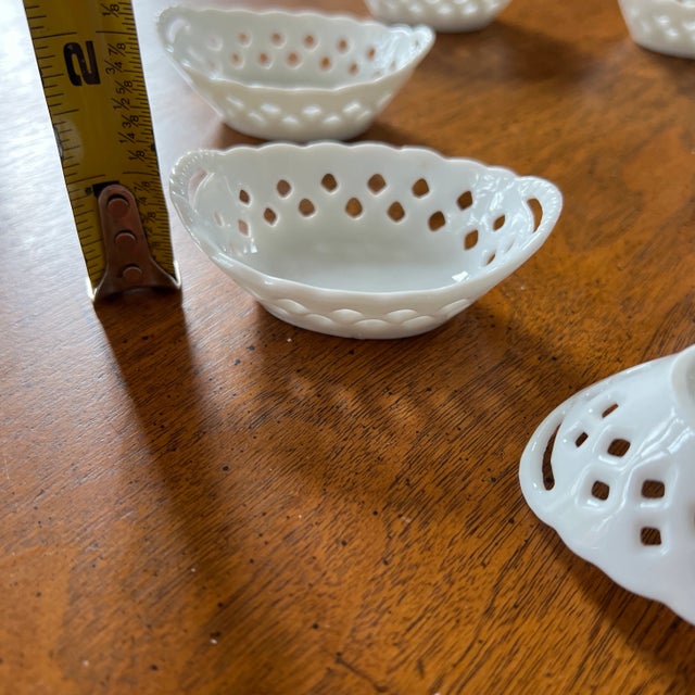 Glass 1970s Small Milk Glass Decorative Bowls- Set of 7 For Sale - Image 7 of 8