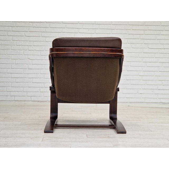 Brown Leather Lounge Chair by Ake Fribytter for Nelo Sweden, 1970s For Sale - Image 11 of 18