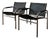 Vintage Bauhaus Klinte Lounge Chairs in Chrome and Leather by Tord Björklund for Ikea, 1980s, Set of 2 For Sale