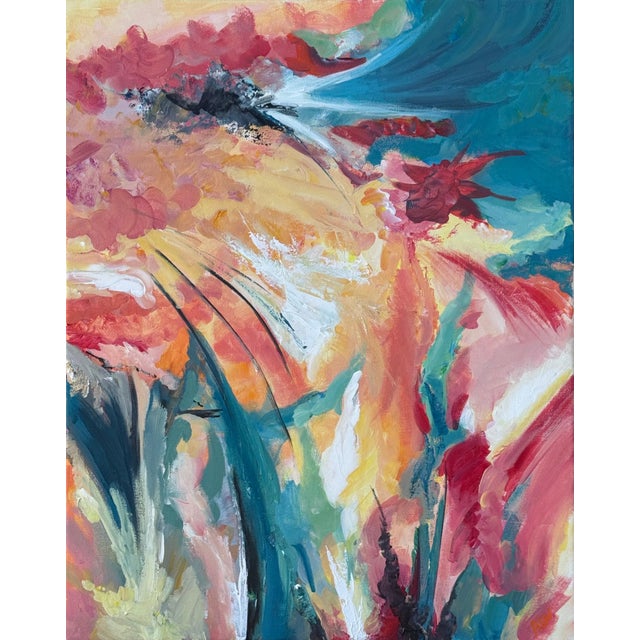 Abstract Expressionist Painting by Contemporary British Artist - Floral Tempest 2025 For Sale