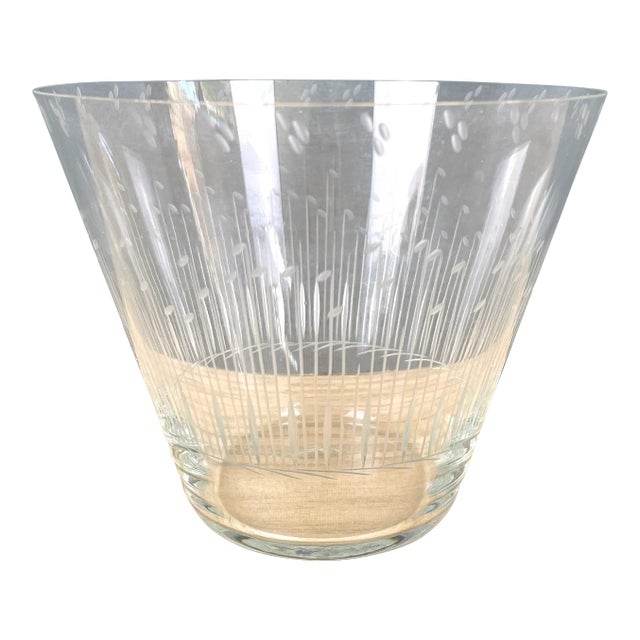 Nuutajarvi Notsjo Kaj Franck Wheel Cut Vase - Vintage Finland Art Glass For Sale