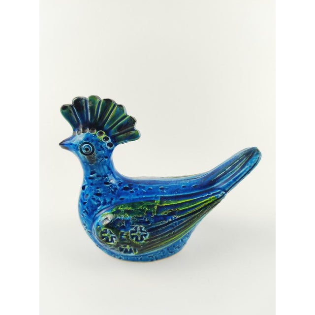 Mid-Century Modern Mid-Century Rimini Blue Bird Sculpture attributed to Aldo Londi for Bitossi, Italy, 1960s For Sale - Image 3 of 7