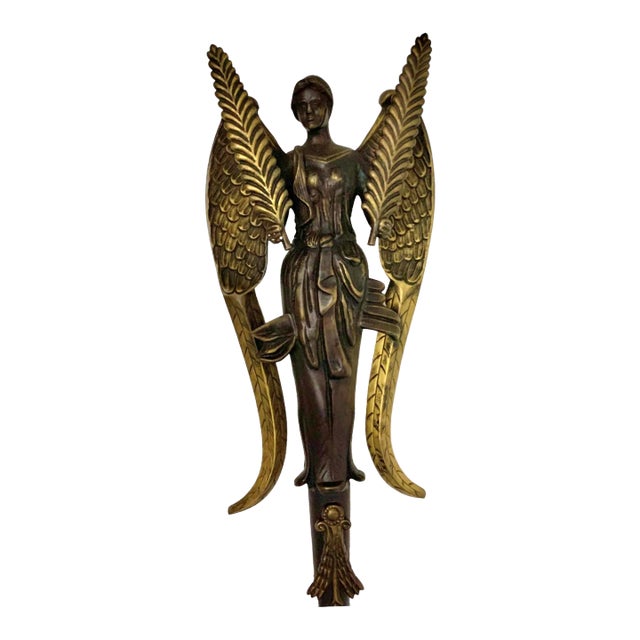 Late 20th Century Bombay Company Angel Gloria Figurine Harvest Goddess Metal Wall Mount For Sale