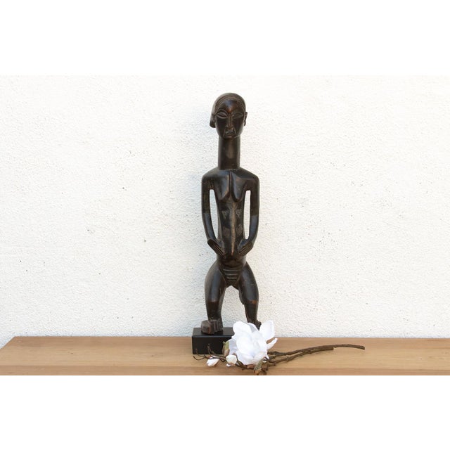 Ebony The Silent Guardian, Antique Lobi Bateba Figure on Custom Stand For Sale - Image 8 of 8